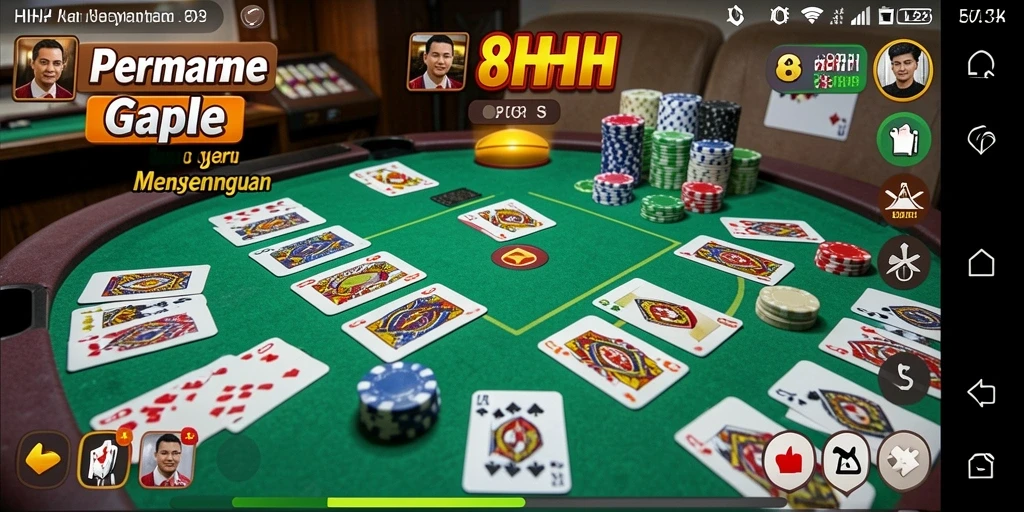 Screenshot gameplay Gaple 8HHH yang mengasyikkan.