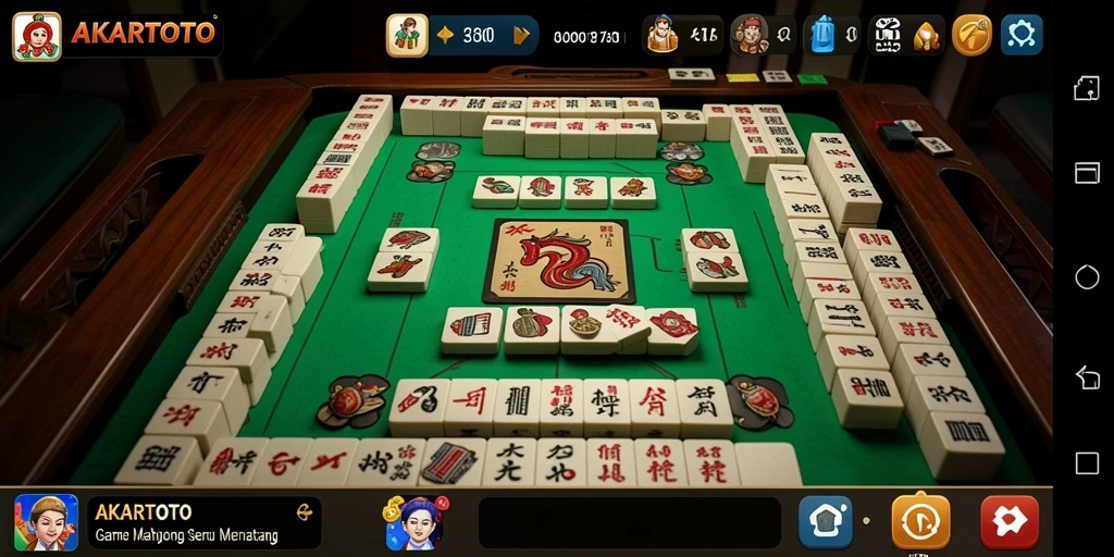 Tampilan gameplay Mahjong AKARTOTO yang seru dan interaktif.