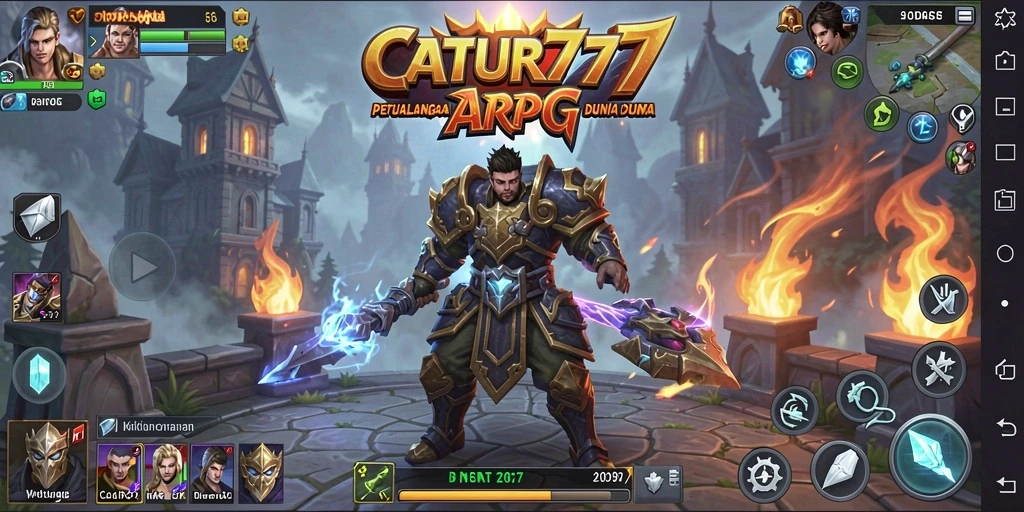 Tampilan gameplay menegangkan dari CATUR777 dalam pertempuran ARPG.