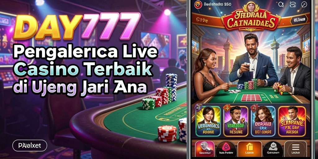 Screenshot gameplay Live Casino DAY777 menampilkan dealer profesional dan suasana kasino.