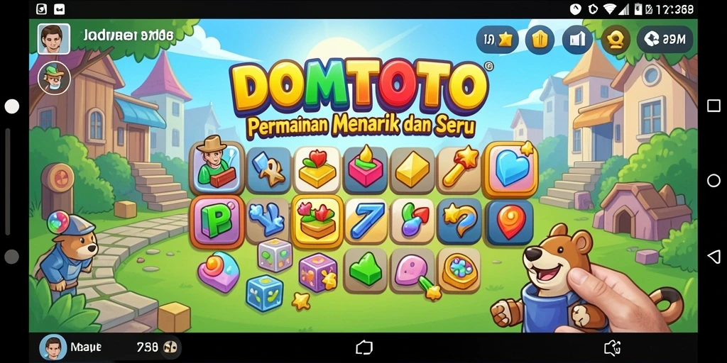 Tampilan gameplay seru dalam DOMTOTO yang menantang otak.