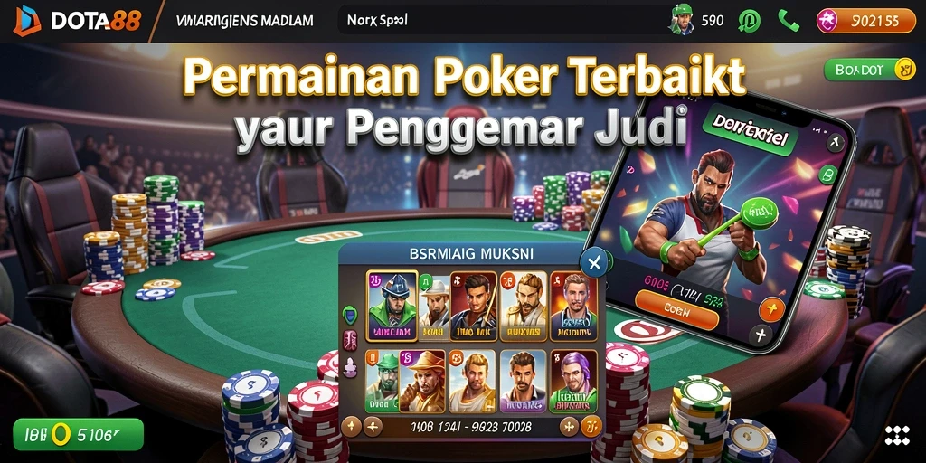 Tampilan screenshot DOTA88 menampilkan gameplay Poker yang seru dan interaktif.