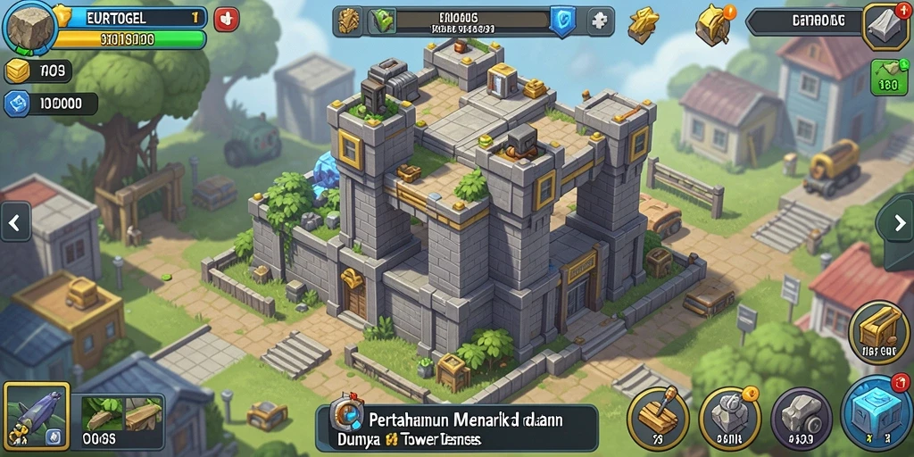 Tampilan gameplay EUROTOGEL yang penuh aksi di dunia Tower Defense.