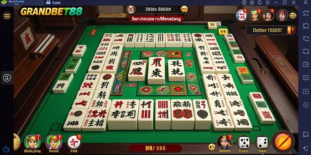 Tampilan menarik dari gameplay GRANDBET88 yang penuh tantangan Mahjong.