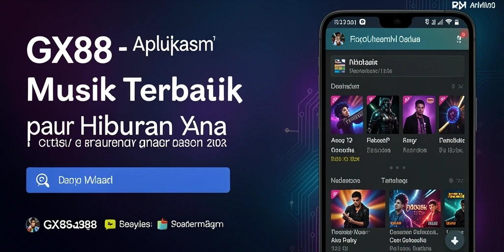 Tampilan gameplay utama GX88 menampilkan antarmuka musik yang menarik.