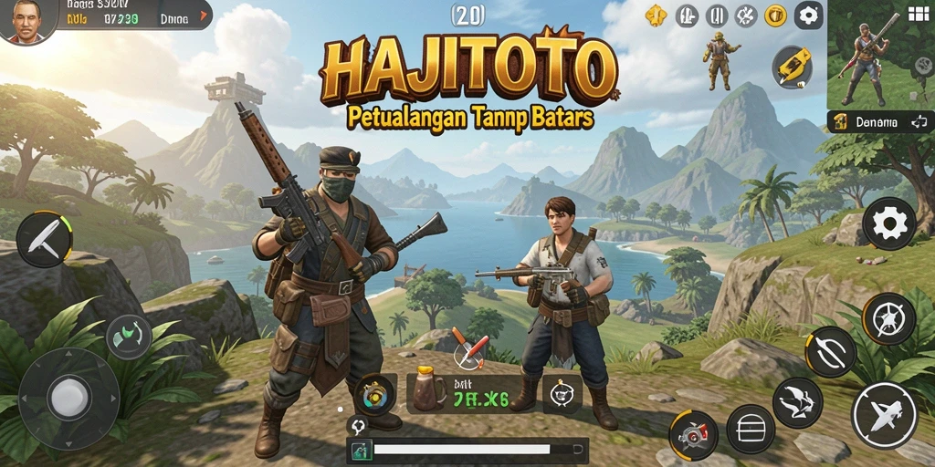 Screenshot menunjukkan eksplorasi seru di dunia terbuka HAJITOTO.