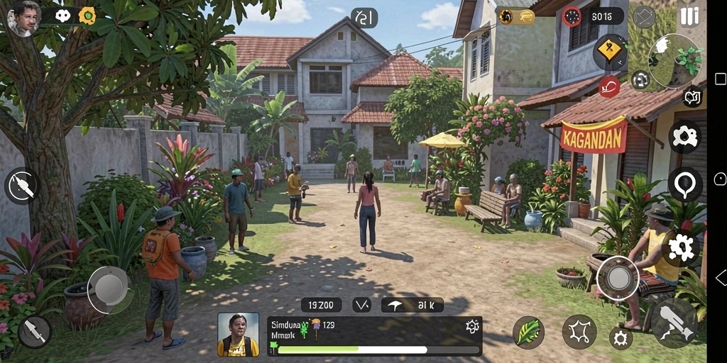 Tampilan gameplay KAGANDAN dengan dunia simulasi yang kaya dan detail.