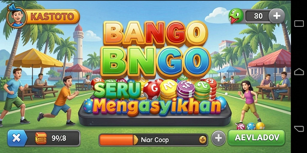 Screenshot gameplay seru KASTOTO menampilkan suasana Bingo yang mengasyikkan.
