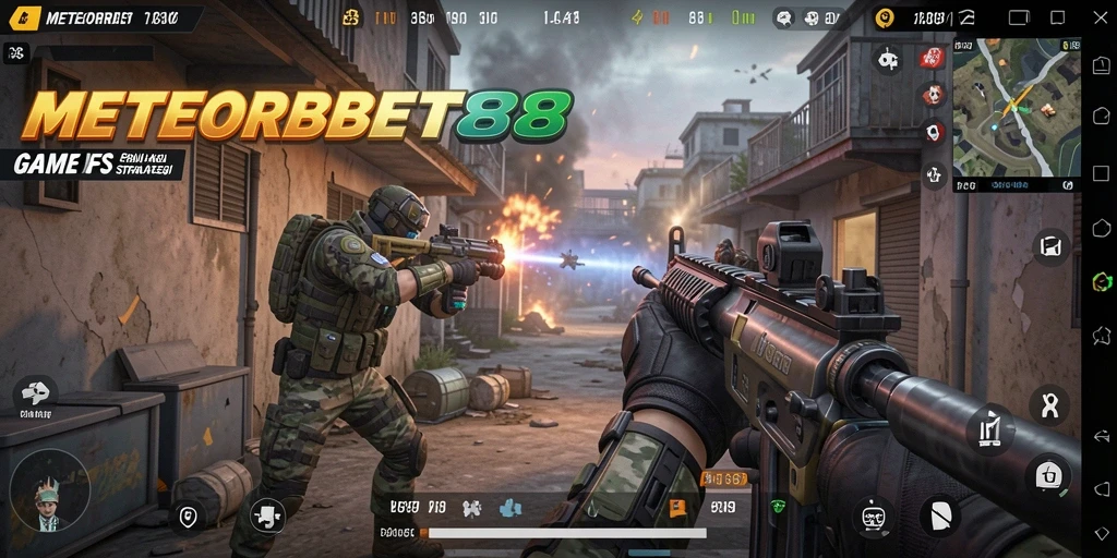 Gameplay intense dalam METEORBET88, pemandangan pertempuran yang mendebarkan.