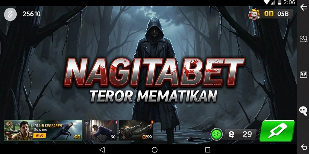Screenshot gameplay menampilkan suasana mencekam dalam NAGITABET.