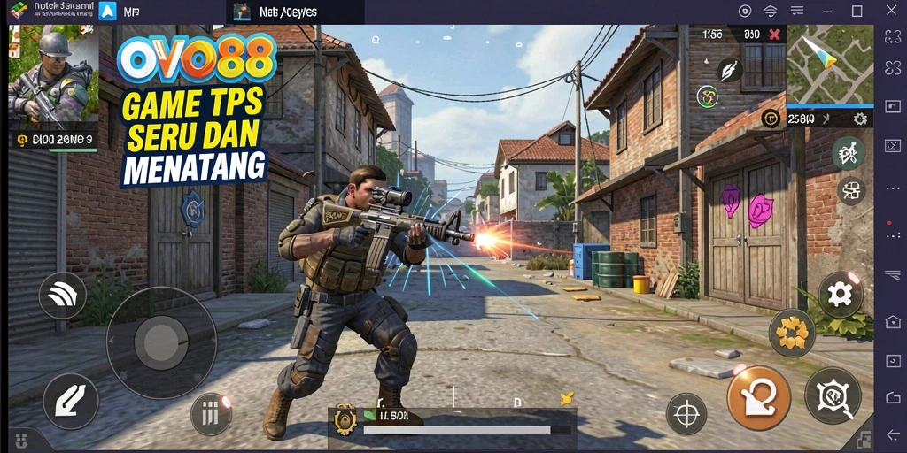 Tangkapan layar gameplay <strong>OVO88</strong> menampilkan aksi seru dalam pertempuran TPS.