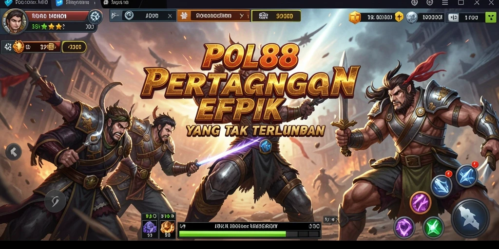 Tampilan gameplay epik dengan pertarungan mendebarkan di POL88.