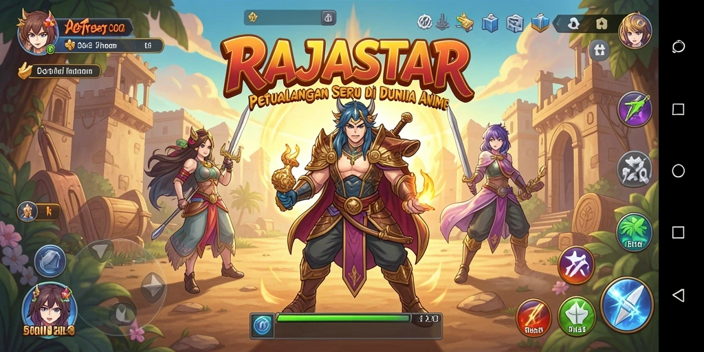 Tampilan gameplay RAJASTAR yang penuh warna dan seru.