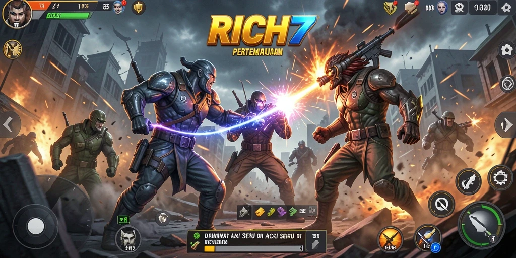 Tangkapan layar gameplay RICH7 yang menampilkan aksi mendebarkan.