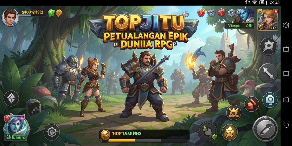 Screenshot gameplay TOPJITU menampilkan pertarungan yang epik dan grafis menawan.