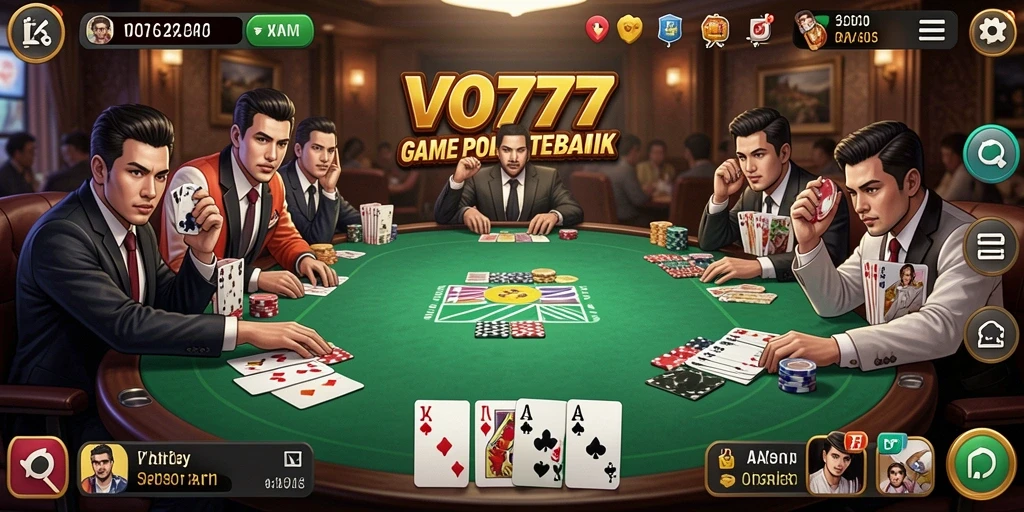 Tampilan gameplay seru di aplikasi VO777 untuk para pemain Poker.
