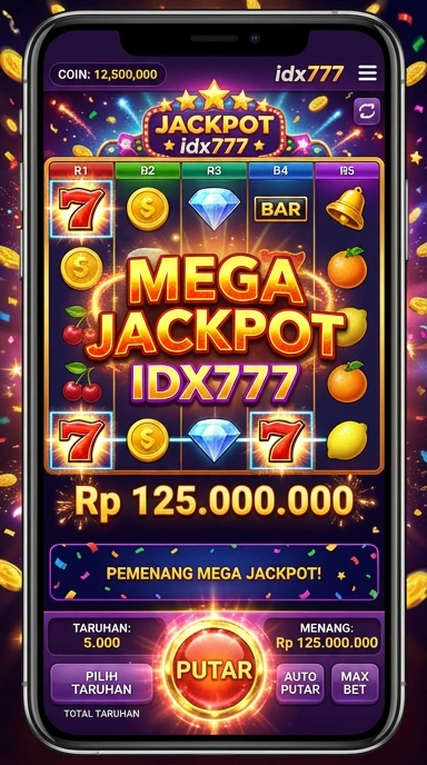 Tampilan antarmuka pengguna dari aplikasi idx777 yang intuitif.